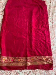 Party Type Yellow And Pink Saree