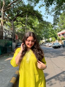Lime Green Embroidered Kurti