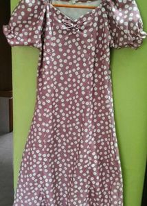 Pink Floral Midi Dress