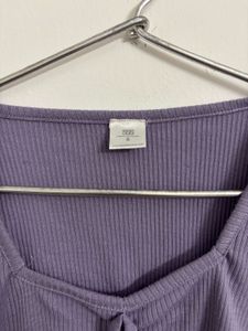 Ribbed Tie-Front Top