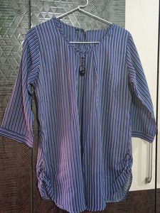 Striped Blue Tunic Top
