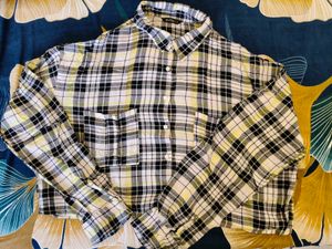 Zudio Checkered Boxy- Cropped Shirt