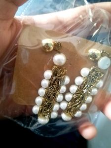 AJIO - Coiled Pearl Dangles Earrings