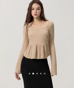 Beige Long Bell Sleeve Top