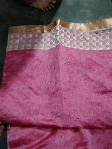 Elegant Pink Embellished Saree