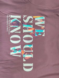Mauve Graphic Tee - &#34;We Should Know&#34;