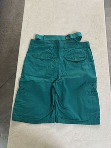 Green Cargo Shorts &amp; Belt