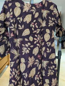Floral Print Purple Kurta