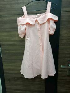 Pink Off The Shoulder Dress