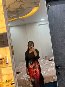Printed Black Kurta