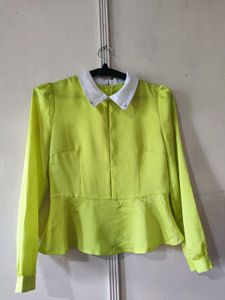Chartreuse Peplum Blouse