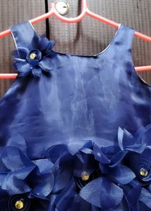 Blue Flower Girl Dress