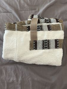 White Cotton Tote Bag With Design