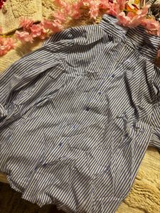 Striped Button-Down Top