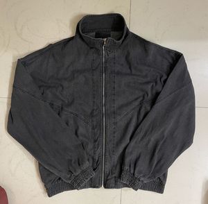 Black Denim Zip-Up Jacket