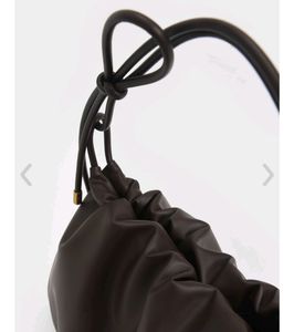 Knotted Handle Hobo Bag - Dark Brown