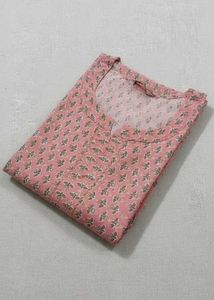 Elegant Pink Printed Kurta