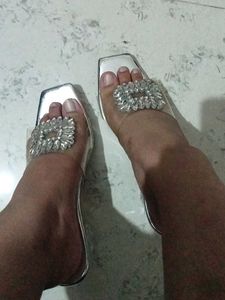 Rhinestone Clear Heels