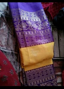 New With Tag Mysore Silk Foil Print Saree