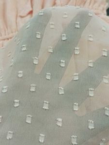 Peach Swiss Dot Ruffle Dress