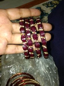 Wine Colour (Magenta) Bangles Set Brand New