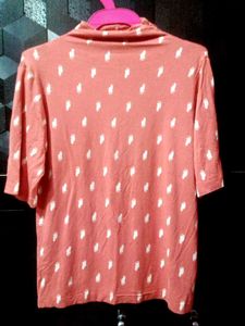 Patterned Coral Top