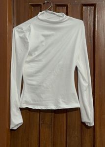 Savana White Fleece Lined Up  Full Sleeve Top