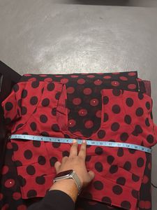 Red &amp; Black Polka Dot Saree