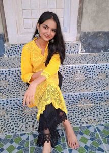 Yellow Lace Detail Kurti 🪷🕊🍃