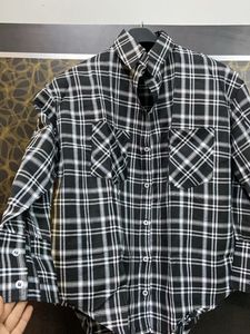 Oversized Black Check Shirt For Women