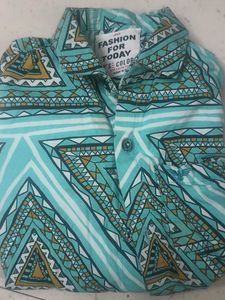 Patterned Button-Down Kids Shirt