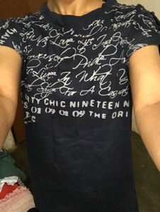 Navy Graphic Print Tee