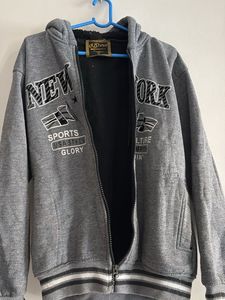 Gray "New York" Zip-Up Hoodie