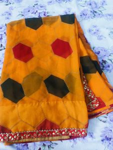 Elegant Yellow Saree🧡❤