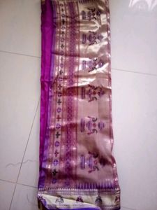 Elegant Purple & Gold Sari