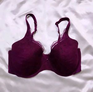 Elegant Purple Lace Bra