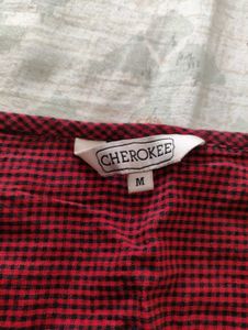 Red Checked Tunic Top