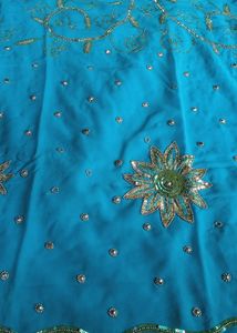 Embroidered Blue Saree