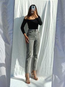 Trendyol Black Wide Leg Jeans Denim