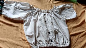 Light Blue Off-Shoulder Blouse