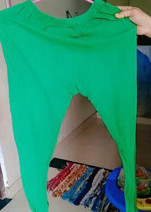 Green Cotton Leggings
