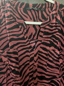 zebra striped midi dress