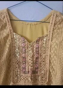 Kurti Pant With Embroidery Dupatta Work
