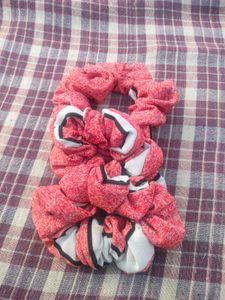 Pink Scrunchies Combo Of 3