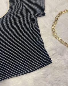 Veranda striped Ribbed Crop Top