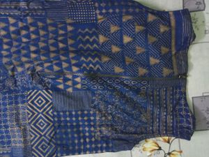 Blue Geometric Print Sleeveless Dress