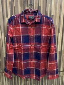 Red & Navy Plaid Flannel Shirt
