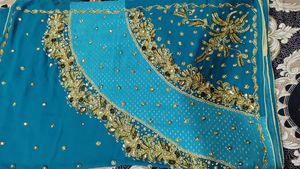 Green colour customise saree