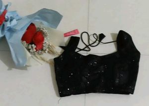 Sequined Black Blouse