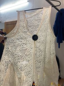 Lace Button Tank Top